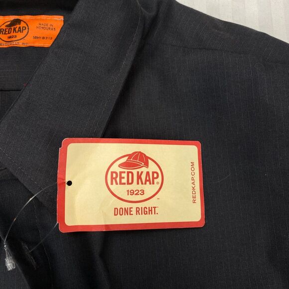 Red Kap Rip Stop Work Shirt Men's 2XL Gray Chest Pocket Durable Button Down - Picture 6 of 15